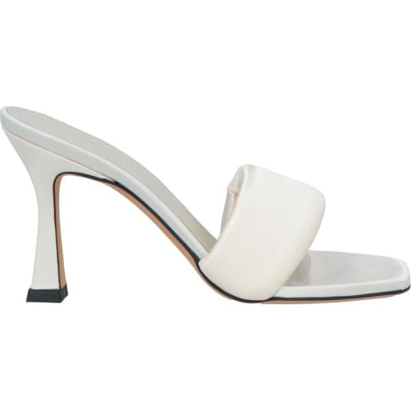 sandali con tacco da donna in bianco neve con tacco rocchetto a punta quadrata Iro