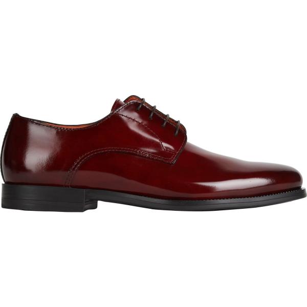 scarpe stringate Santoni rosso tinta unita