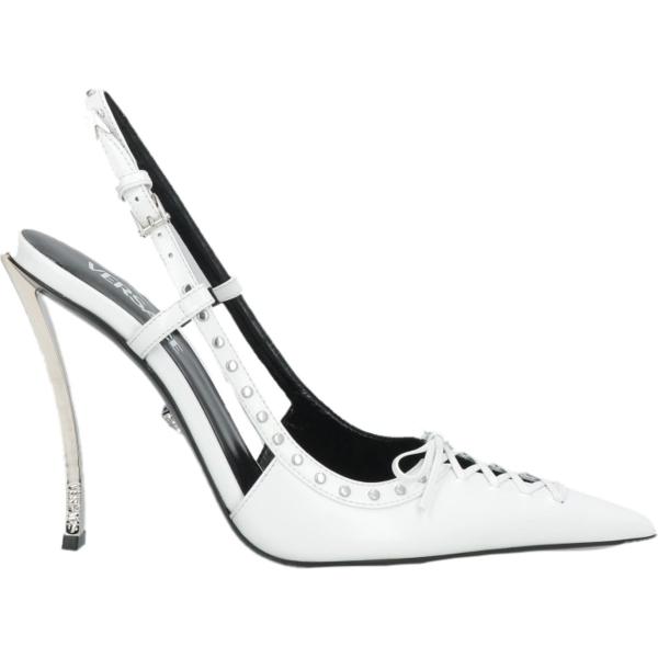 décolleté Versace bianco tinta unita
