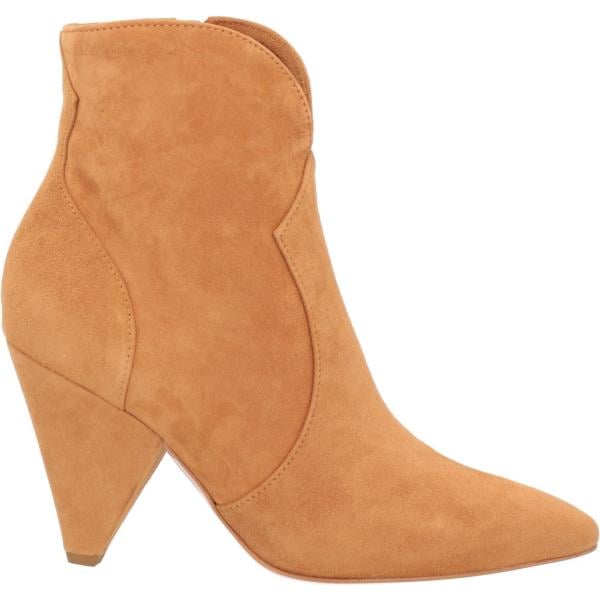 Stivaletti da donna in marrone chiaro effetto scamosciato con tacco a punta con zip in pelle Liu •Jo