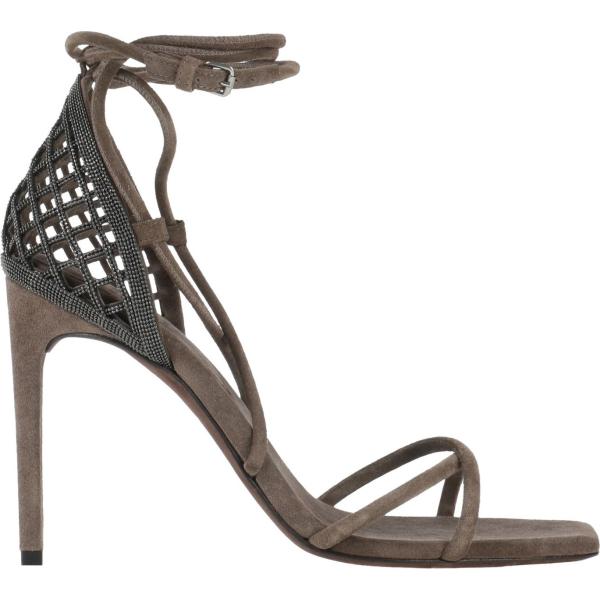 sandali in pelle Brunello Cucinelli grigio tinta unita