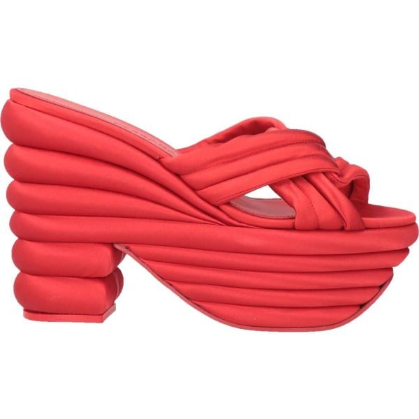 sandali col tacco Ferragamo rosso tinta unita