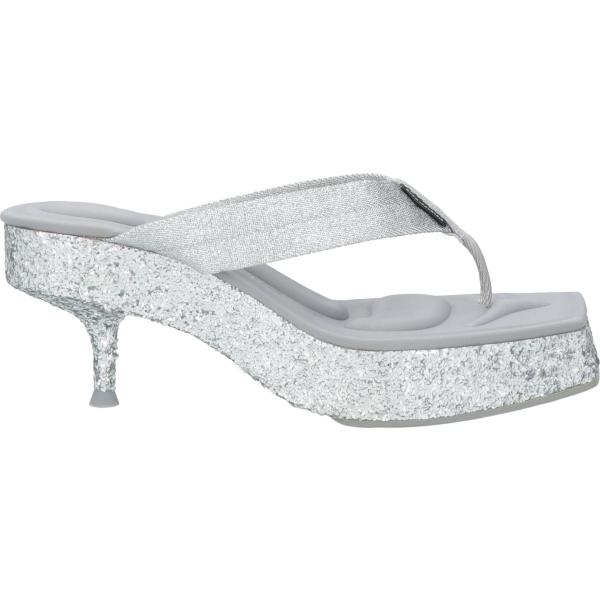 Ciabatte da donna in grigio chiaro effetto laminato con tacco spillo a punta quadrata Alexander Wang Alexander Wang