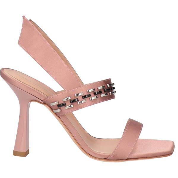sandali in pelle Alberta Ferretti rosa tinta unita