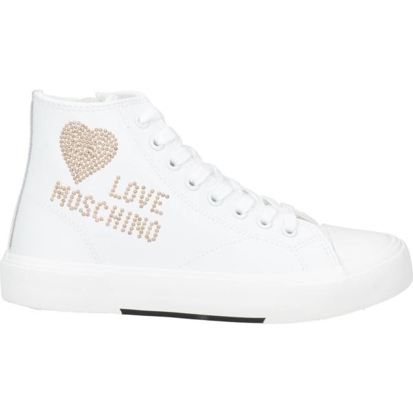 sneakers alte Love Moschino bianco tinta unita