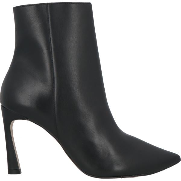 Stivaletti da donna in nero pece con tacco spillo a punta con zip in pelle Miss Unique Miss Unique