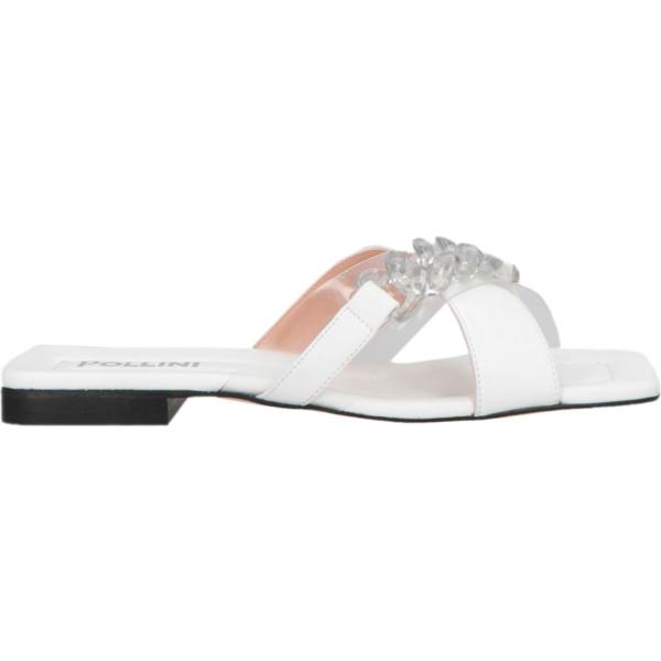 sandali in pelle Pollini bianco tinta unita