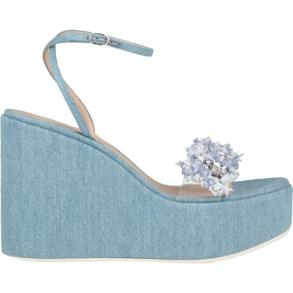sandali in pelle Casadei blu tinta unita