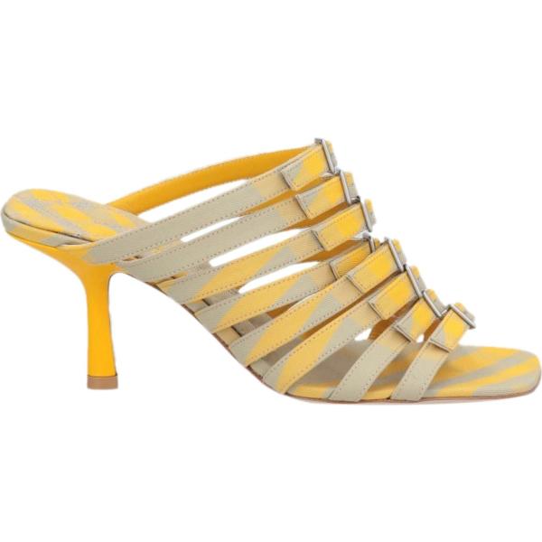 sandali col tacco Burberry bianco a quadri