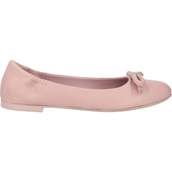 ballerine da donna in bianco neve con fiocco senza tacco a punta tonda in pelle Pomme D'or