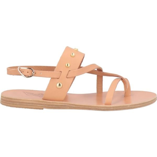 Infradito da donna in bianco neve senza tacco a punta tonda con cinturino in pelle Ancient Greek Sandals