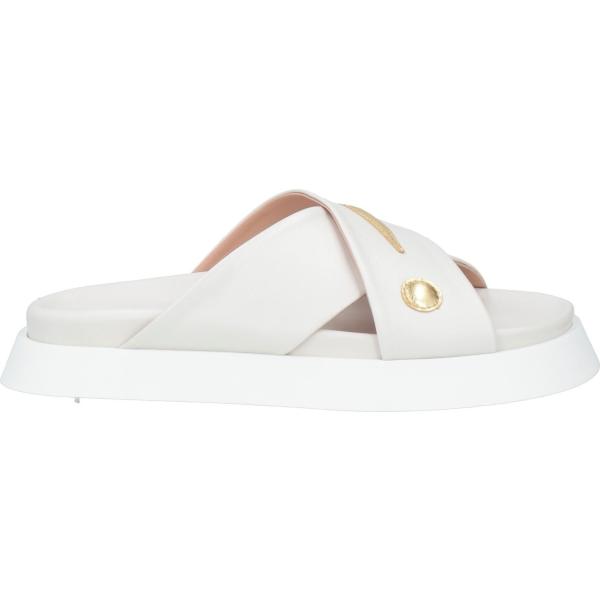 sandali in pelle Moschino bianco tinta unita