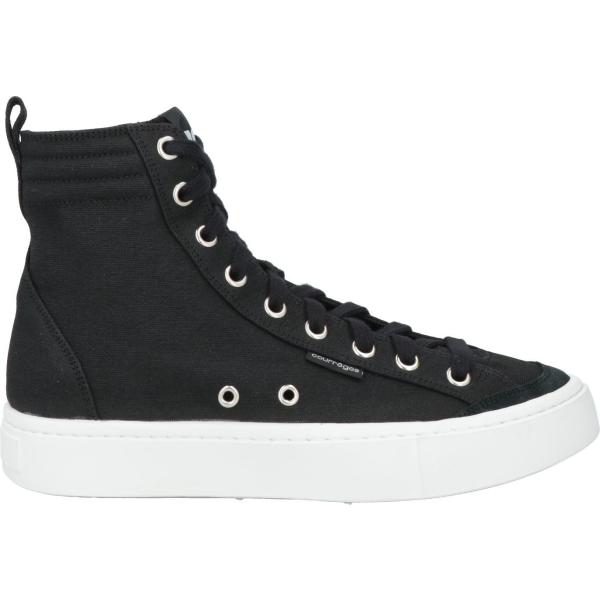sneakers alte Courreges nero tinta unita