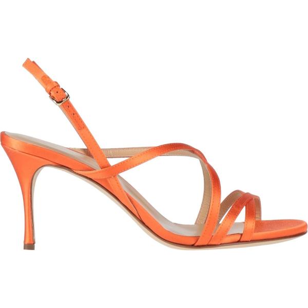 sandali in pelle Sergio Rossi arancione tinta unita