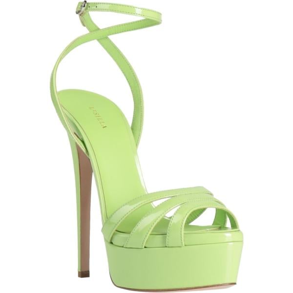 sandali in pelle Le Silla verde tinta unita