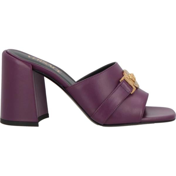 sandali in pelle Versace viola tinta unita
