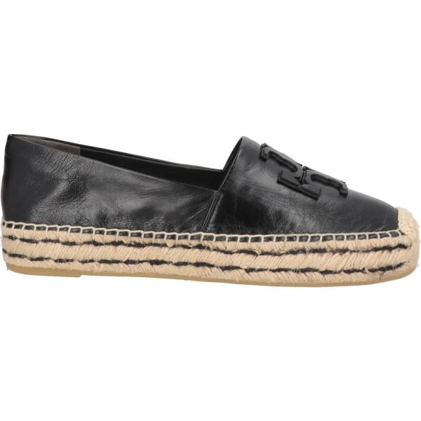 Espadrillas da donna in grigio scuro senza tacco a punta tonda in pelle Tory Burch Tory Burch