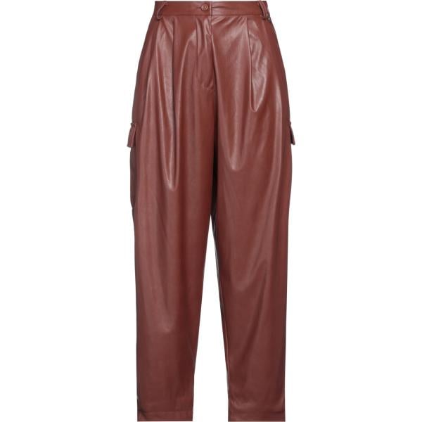 Pantaloni cargo da donna in bordeaux a vita alta con zip Souvenir Souvenir