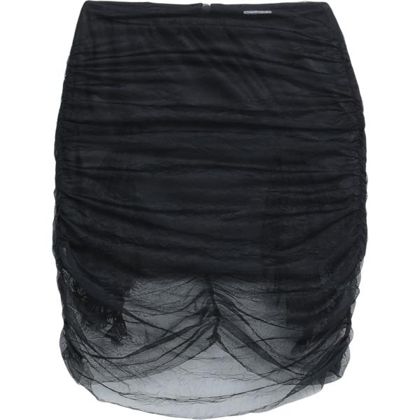 minigonna da donna in nero pece corto con zip A·c·9