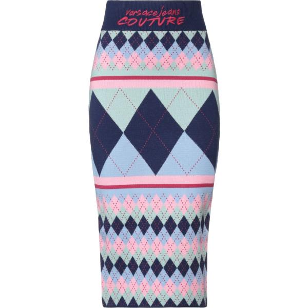 gonne longuette Versace Jeans Couture blu geometrica