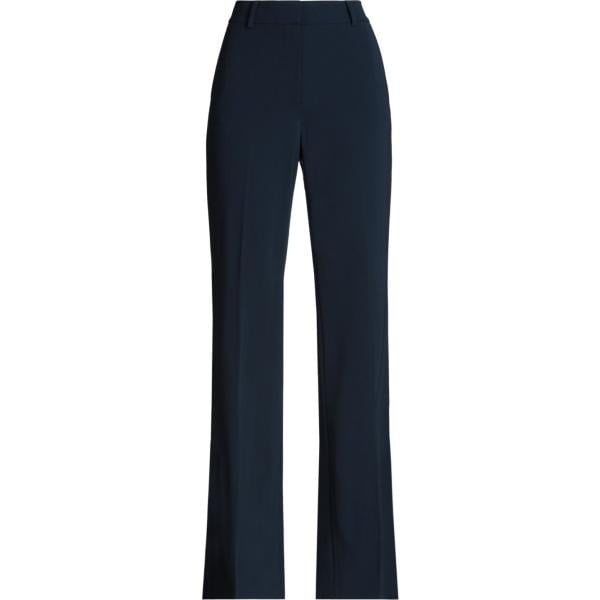Pantaloni da donna forma svasata in blu scuro a vita alta con zip in acetato Michael Michael Kors