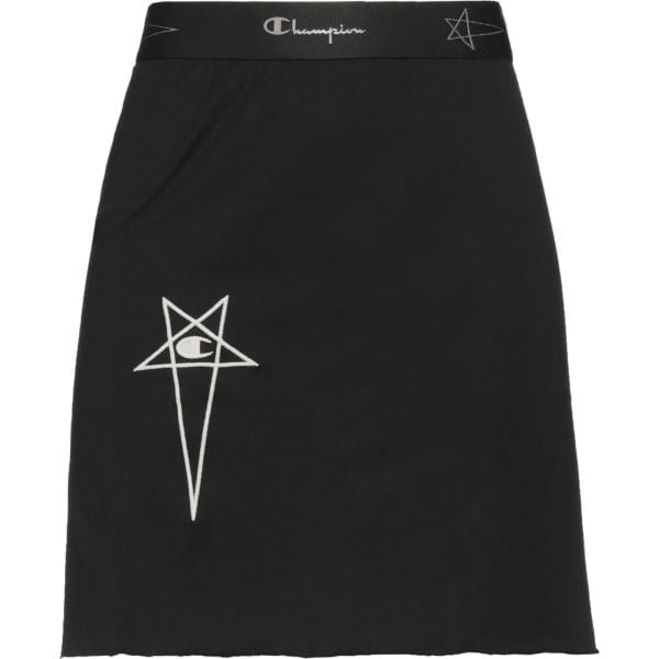minigonna da donna in nero pece corto in cotone RICK OWENS x CHAMPION