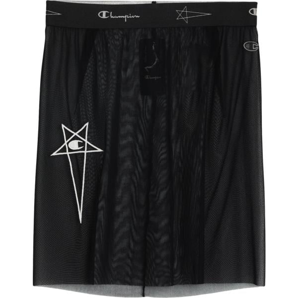 minigonna da donna in nero pece corto RICK OWENS x CHAMPION