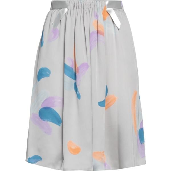 minigonna da donna in grigio chiaro corto con zip in seta Emporio Armani