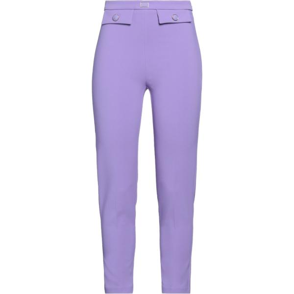 pantaloni Elisabetta Franchi viola tinta unita