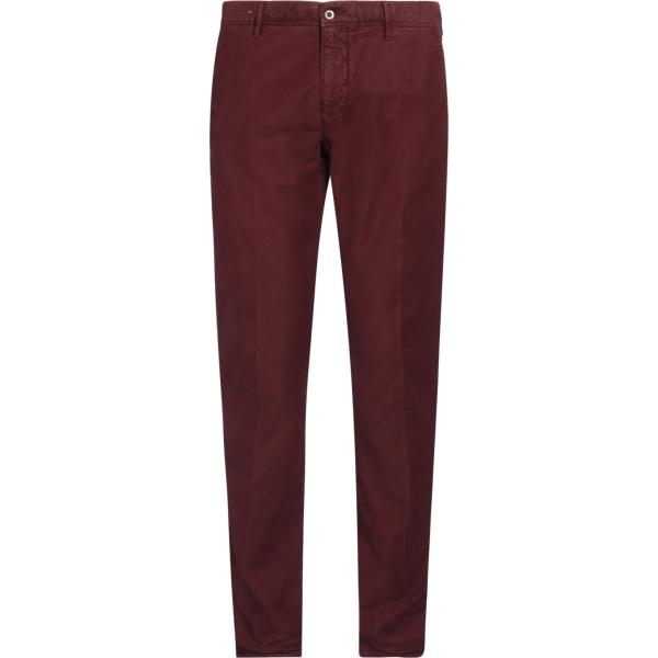 pantaloni chino Incotex rosso tinta unita
