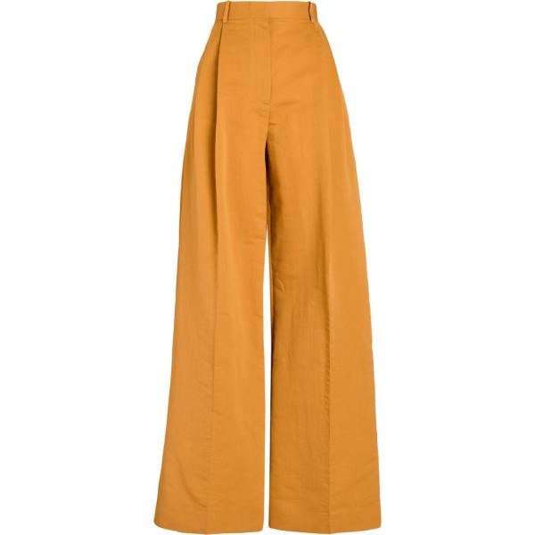 pantaloni Calcaterra giallo tinta unita