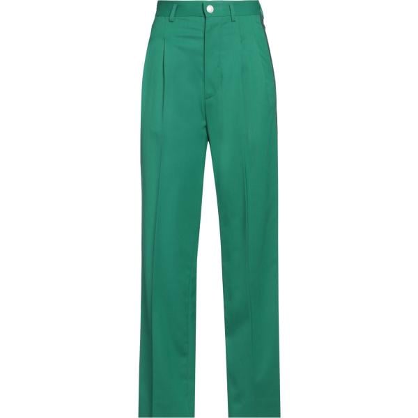Pantaloni da donna in verde scuro a vita alta con zip in lana Koché Koché