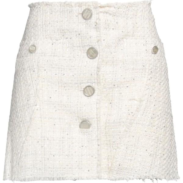 minigonne Gcds bianco tinta unita