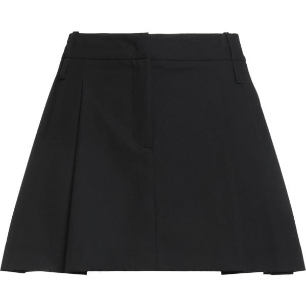 Minigonna da donna in nero pece plissè corto con zip in viscosa Pinko Pinko