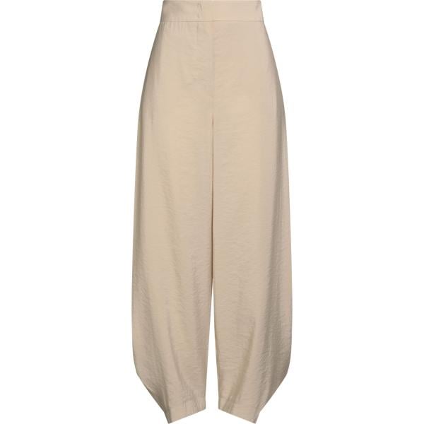 Pantaloni da donna in beige sabbia a vita alta con zip Emporio Armani Emporio Armani