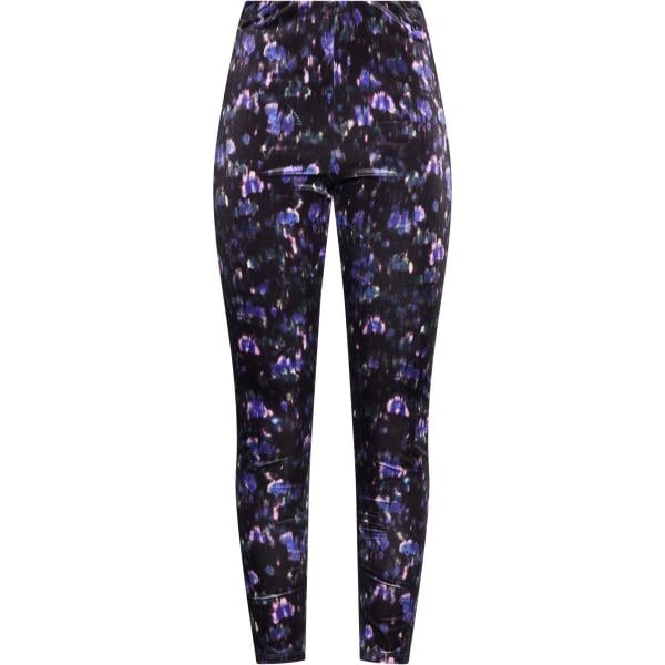 Leggings da donna in nero pece a fiori a vita alta in poliestere Patrizia Pepe Patrizia Pepe