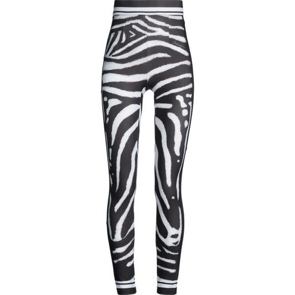 Leggings da donna in grigio scuro animalier a vita alta con zip in poliestere Dolce&Gabbana Dolce&Gabbana