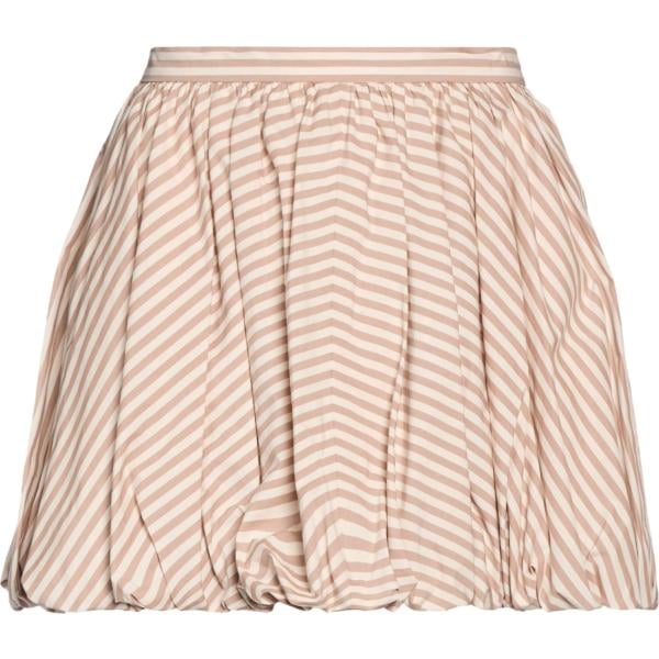 Minigonna da donna in beige sabbia a righe corto con zip in cotone Sandro Sandro