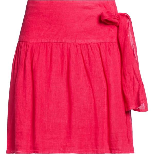 Minigonna da donna in rosso classico corto in lino 120% Lino 120% Lino
