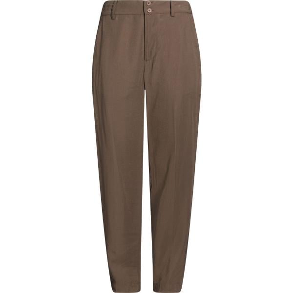 Pantaloni da donna in marrone scuro a vita alta con zip in viscosa Gentryportofino Gentryportofino