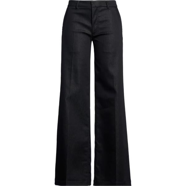 Jeans da donna in nero pece a vita media con zip in denim Darkpark Darkpark