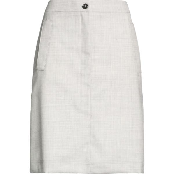 Minigonna da donna in grigio chiaro corto con zip in lana Grifoni Grifoni