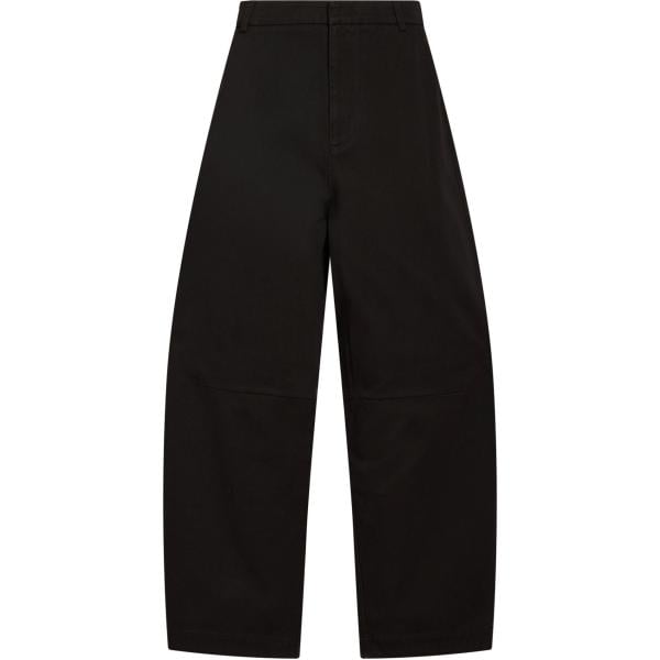 Jeans da donna in nero pece a vita alta con zip in denim Tela Tela