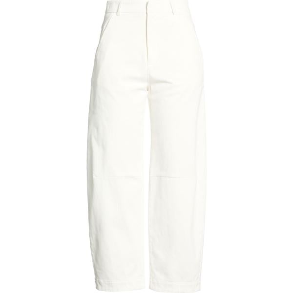 Jeans da donna in bianco neve a vita alta con zip in denim Tela Tela