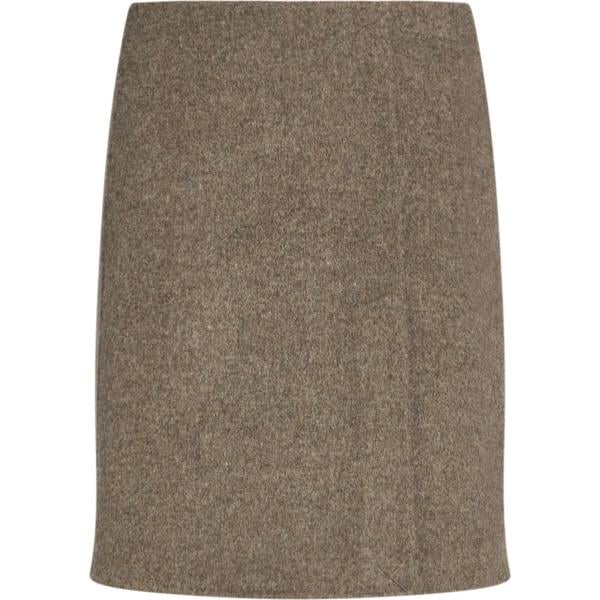 Minigonna da donna in marrone chiaro corto con zip in lana P.a.r.o.s.h.