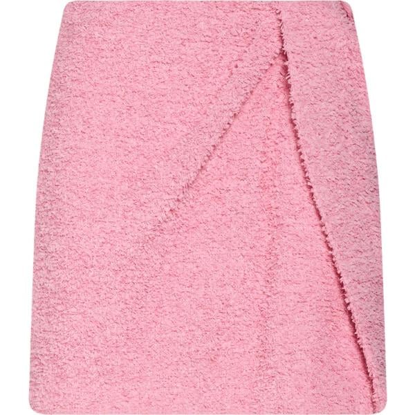 Minigonna da donna in rosa chiaro lavorato a maglia corto con zip in acrilico Msgm Msgm