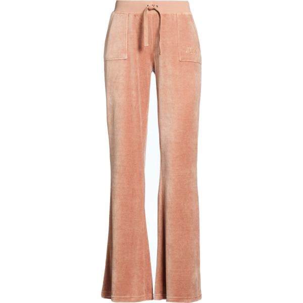Pantaloni da donna forma svasata in rosa scuro a vita media con coulisse in cotone Juicy Couture Juicy Couture