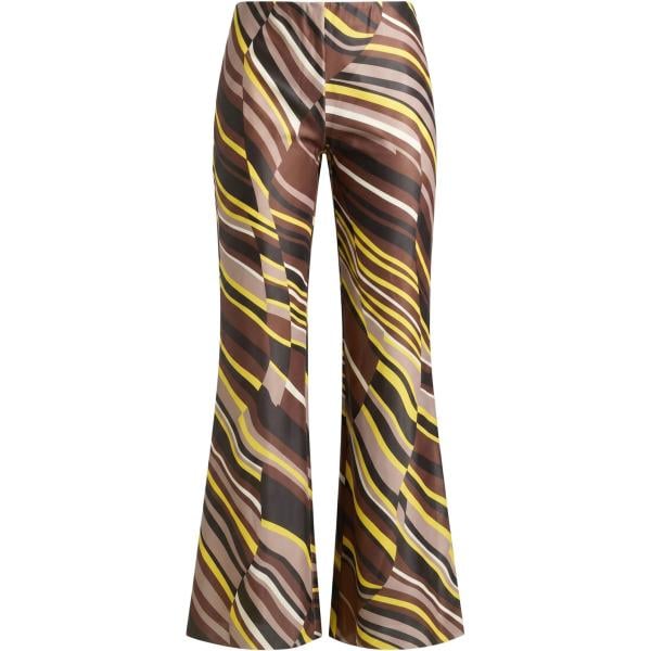 Leggings da donna in marrone scuro a righe a vita media in viscosa Malìparmi Malìparmi
