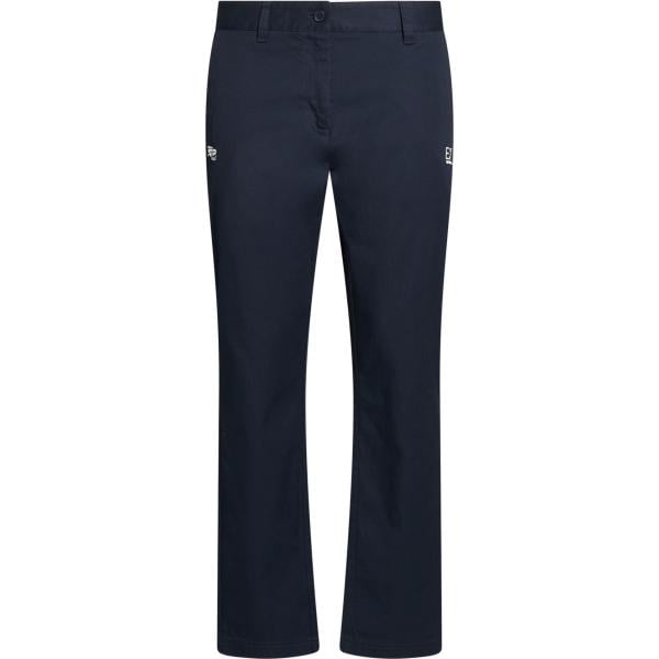 Pantaloni da donna in blu scuro a vita media con zip in cotone Ea7 Ea7
