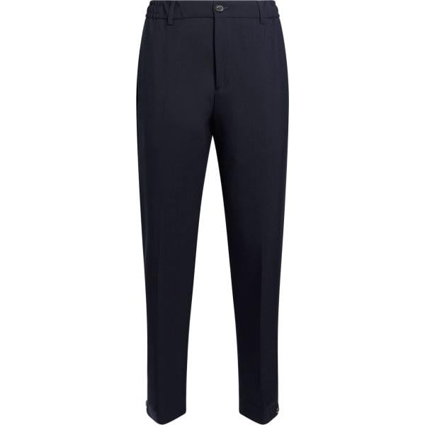 Pantaloni da donna forma svasata in blu scuro a vita alta con zip in lana Be Able Be Able